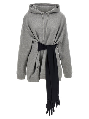 MM6 Maison Margiela Graues Baumwoll-Kurzkleid