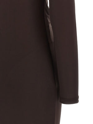Elisabetta Franchi Braunes Viskose-Maxikleid