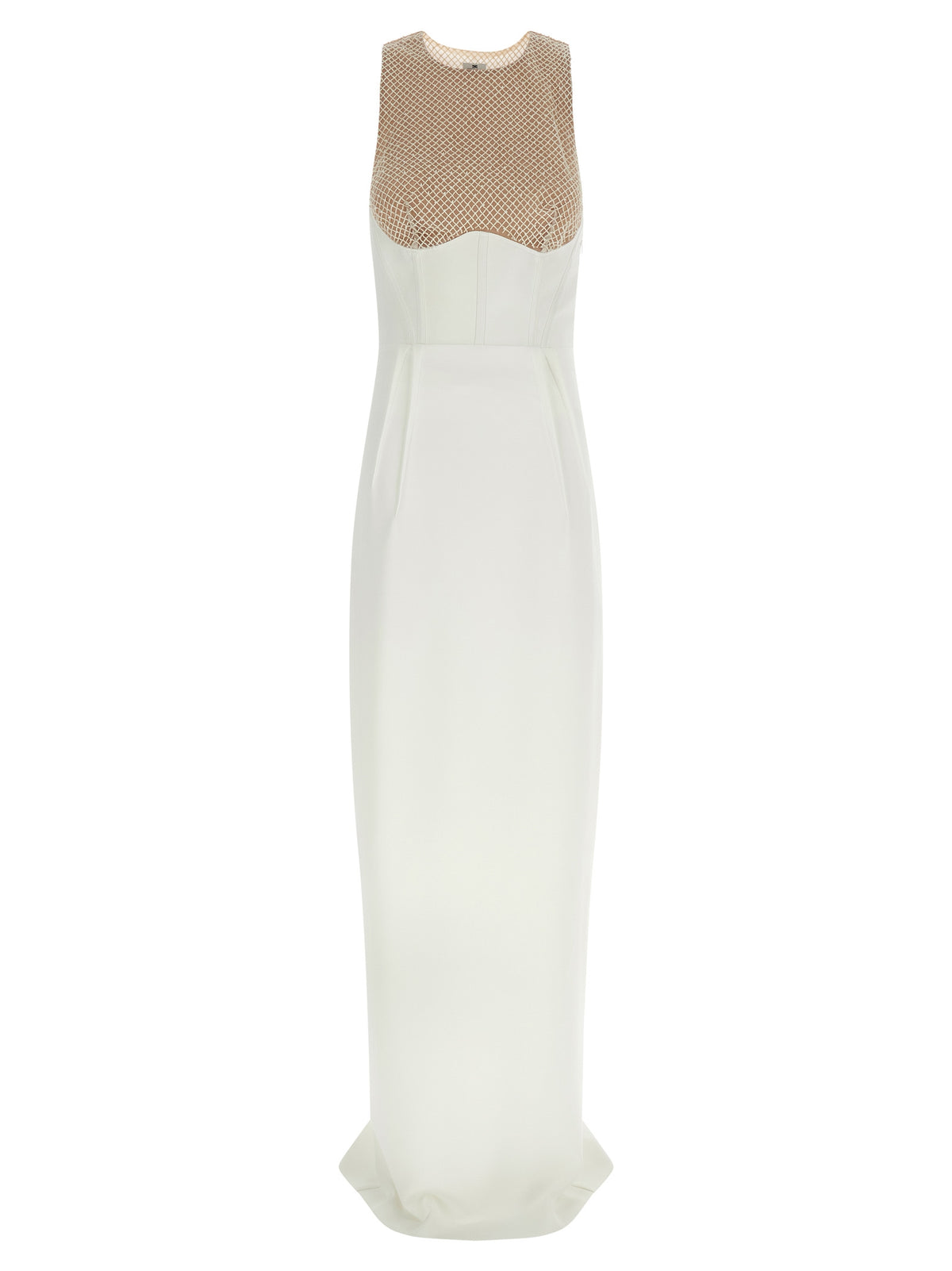 Elisabetta Franchi Langes weißes Kleid aus Polyester