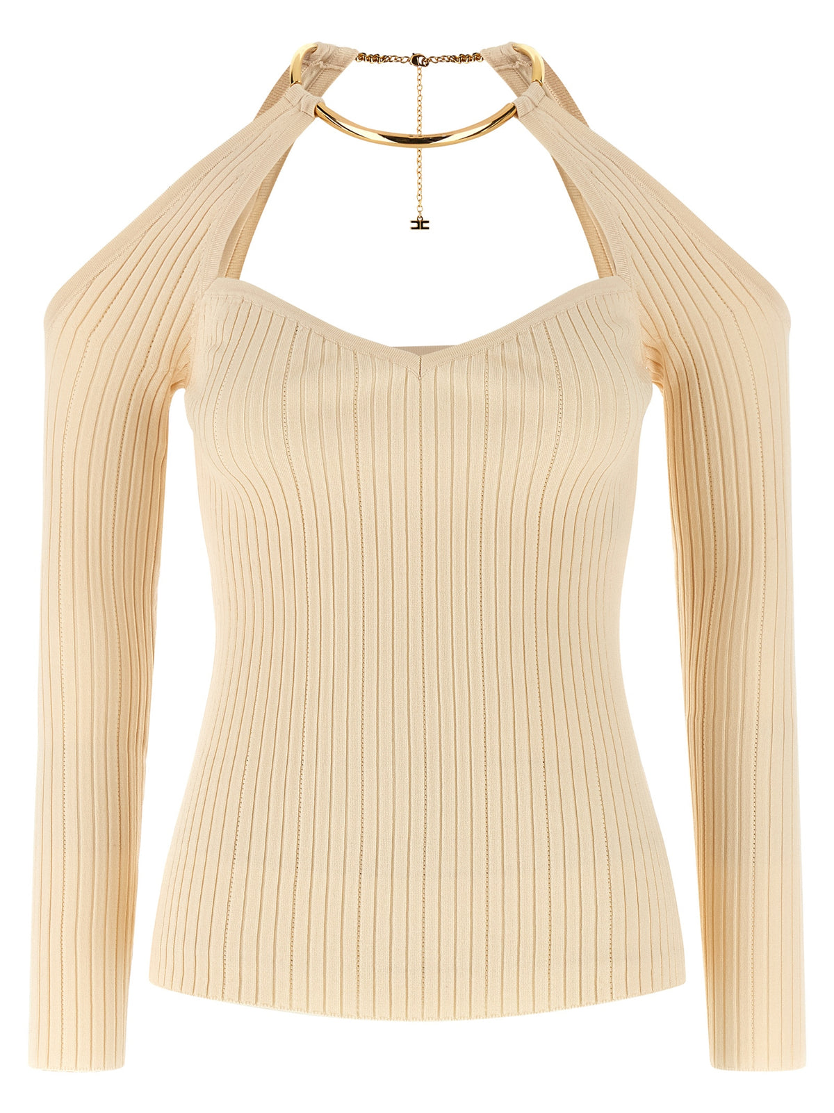 Elisabetta Franchi Beige Viskose Cardigan