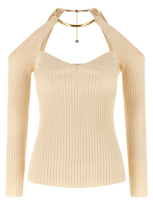 Elisabetta Franchi Beige Viskose Cardigan