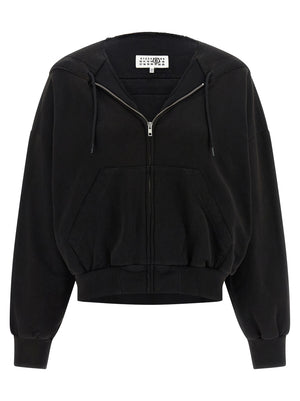 MM6 Maison Margiela Schwarzer Baumwoll-Sweatshirt