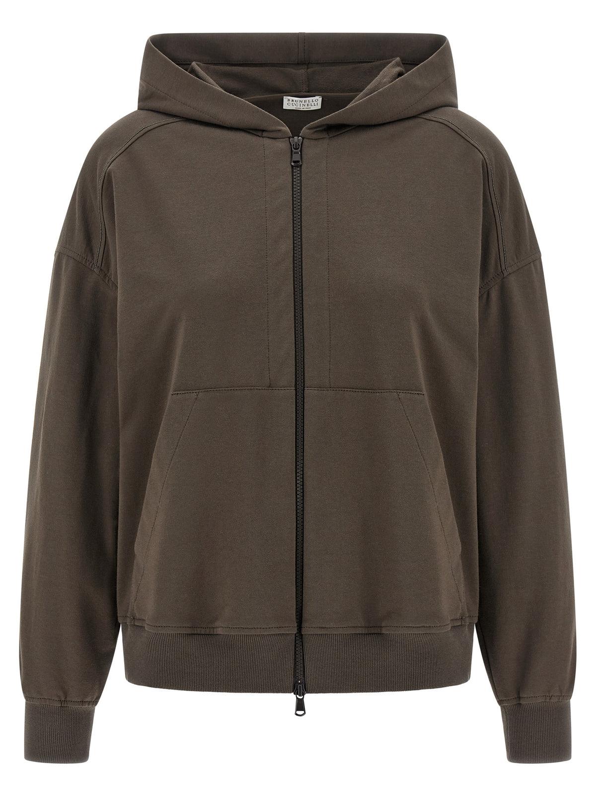 Brunello Cucinelli Brauner Baumwoll-Kapuzenpullover