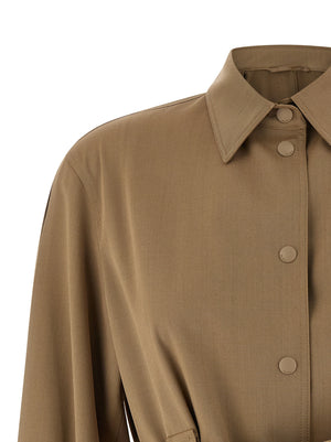 Max Mara Bluse aus reiner Schurwolle in Beige