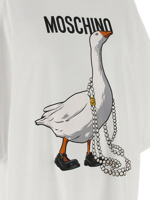Moschino Weißes Baumwoll-Kurzkleid