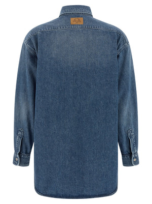 Moschino Blaue Baumwollbluse