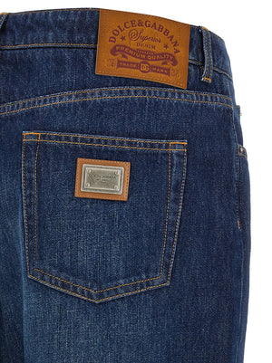 Dolce & Gabbana Blaue Jeans aus Baumwolle im geraden Schnitt