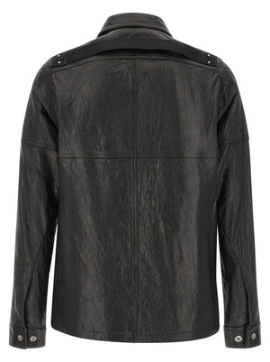 Rick Owens Schwarze Lammlederjacke