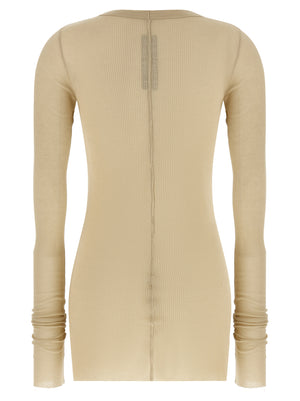 Rick Owens Beige Viskose Langarm-T-Shirt
