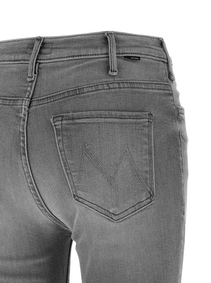 Mother Denim Graue Skinny Jeans aus Baumwolle