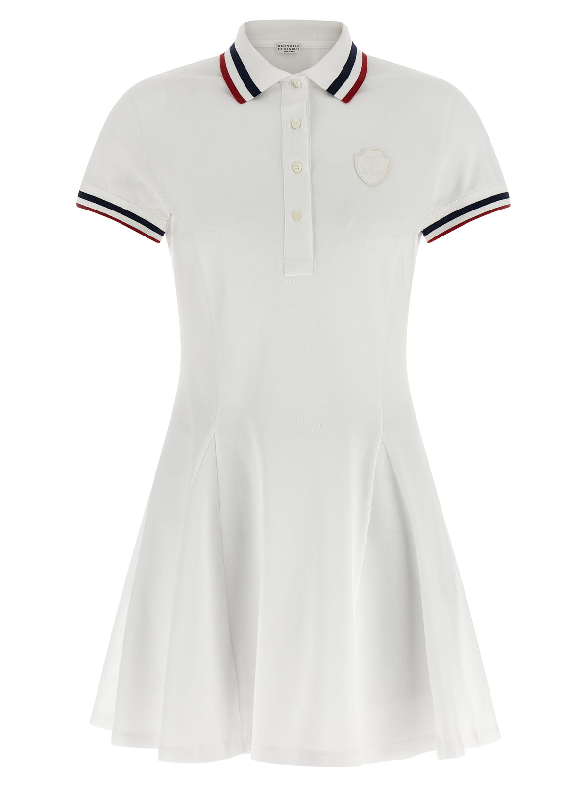 Brunello Cucinelli Weißes Baumwoll-Kurzkleid