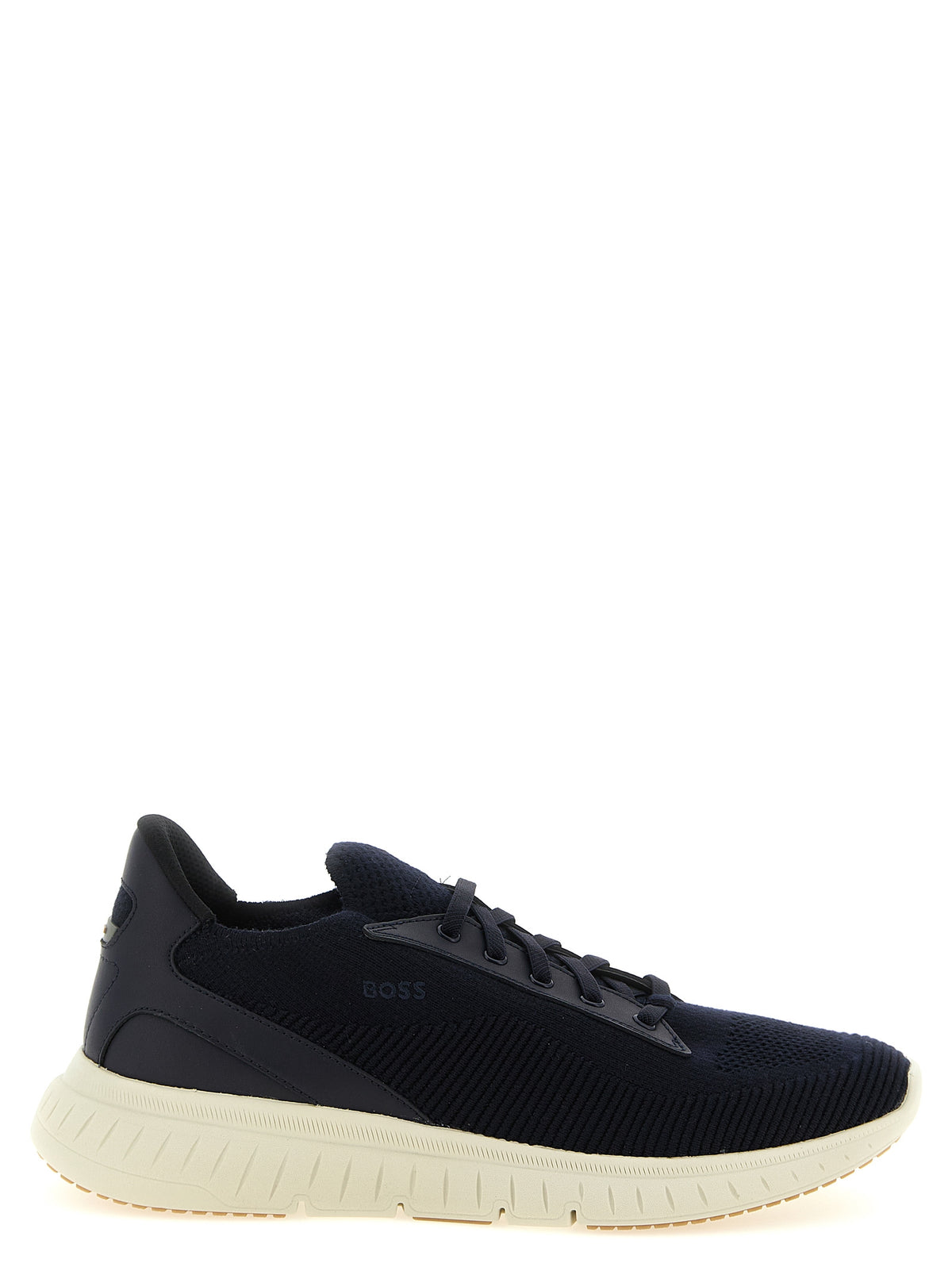 Hugo Boss Blaue Sneaker aus Rindsleder im Athletic-Look