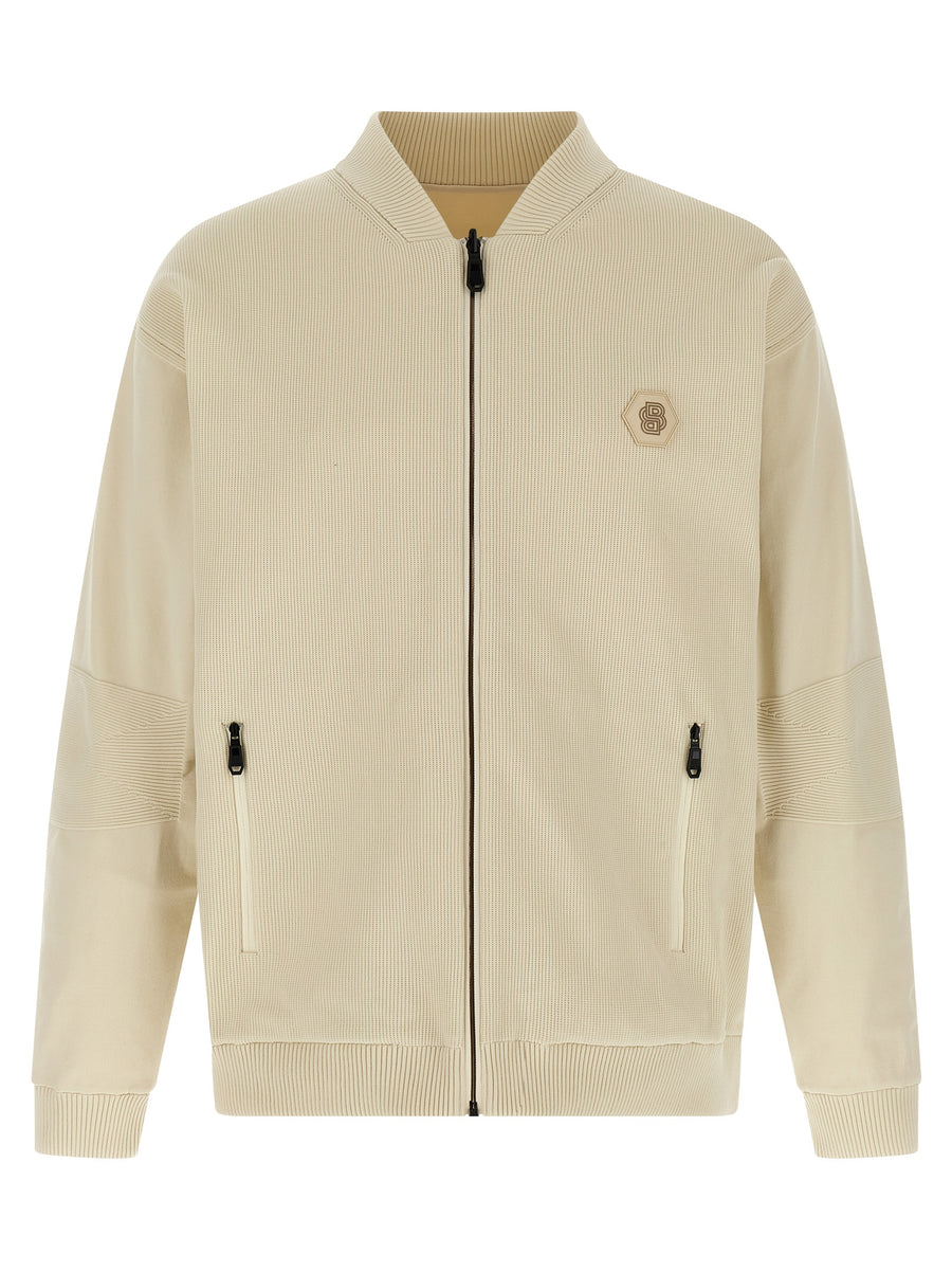 Beige Polyamide Bomber