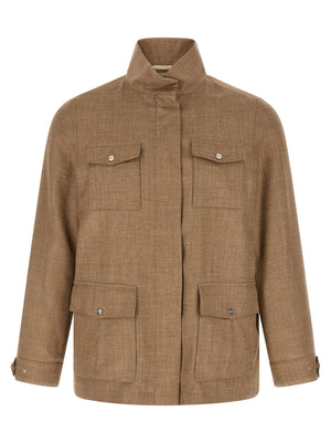 Herno Beige Wollmantel Lang