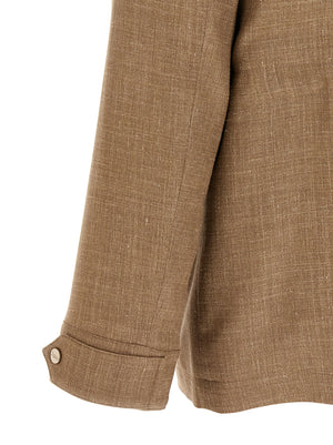 Herno Beige Wollmantel Lang