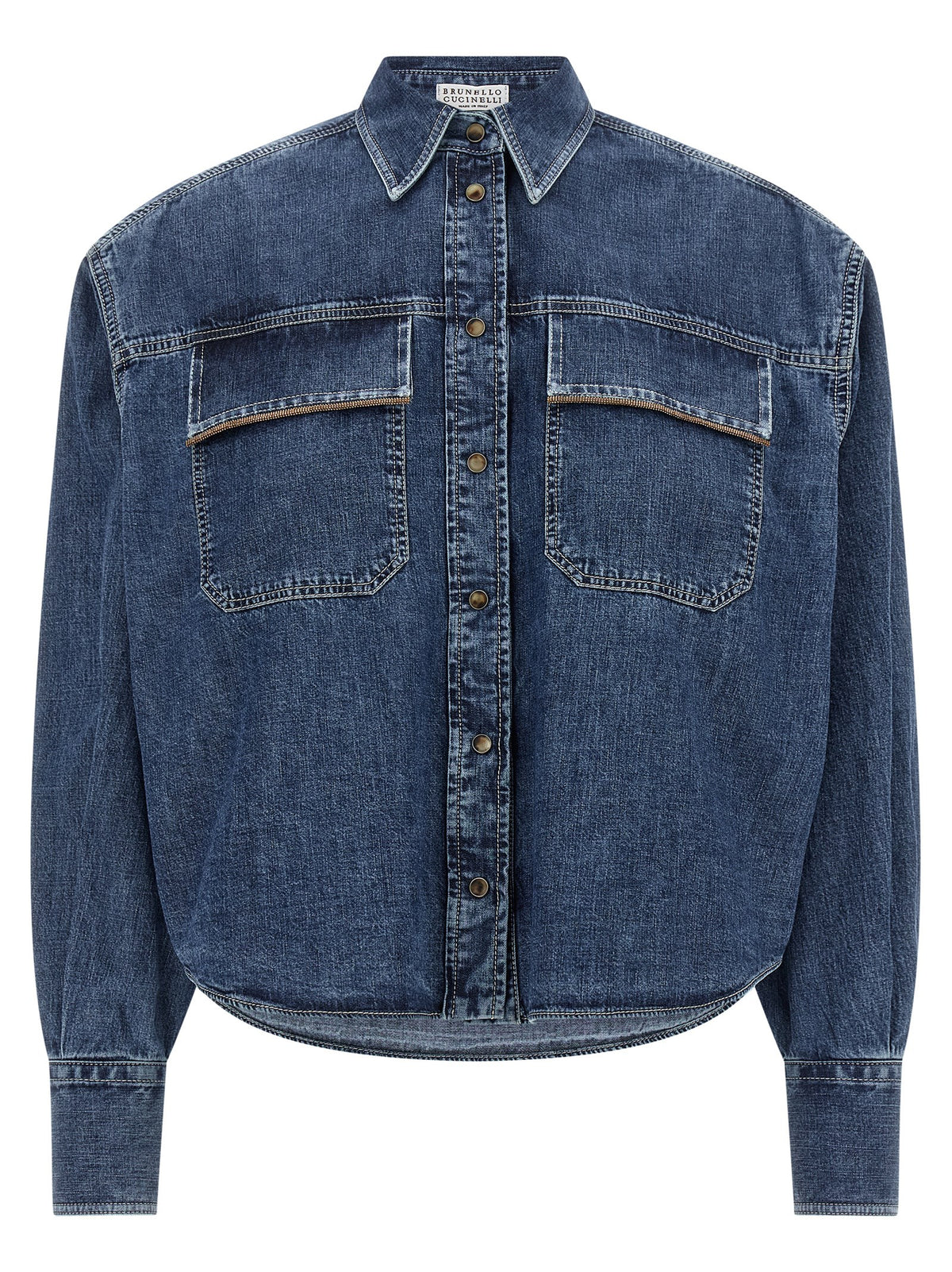 Brunello Cucinelli Blaue Baumwollbluse
