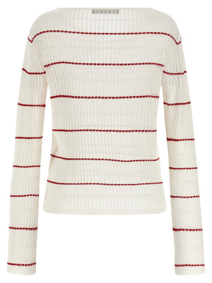 Max Mara Weiße Seidenstrickjacke
