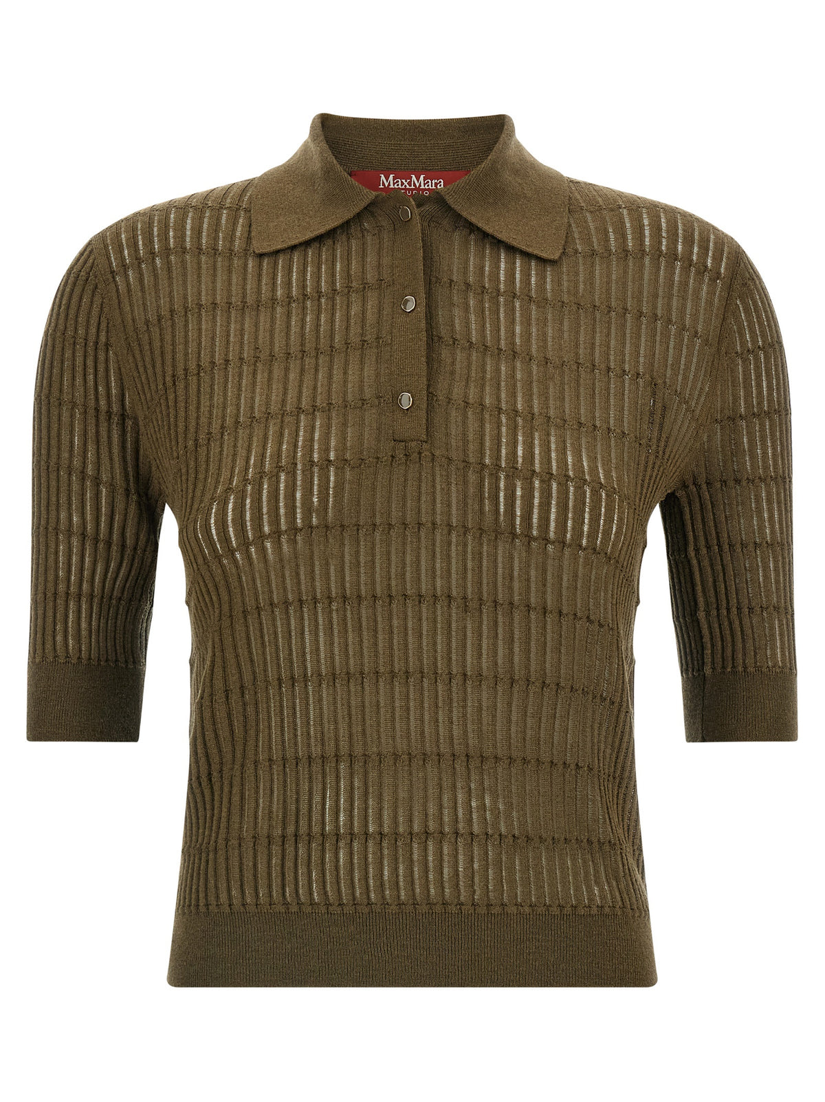 Max Mara Zweifarbige Seiden-Poloshirt