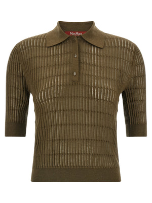 Max Mara Zweifarbige Seiden-Poloshirt