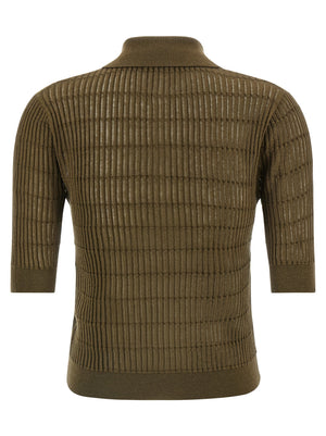 Max Mara Zweifarbige Seiden-Poloshirt