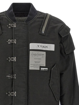 Yohji Yamamoto Schwarzer Bomber aus Baumwolle