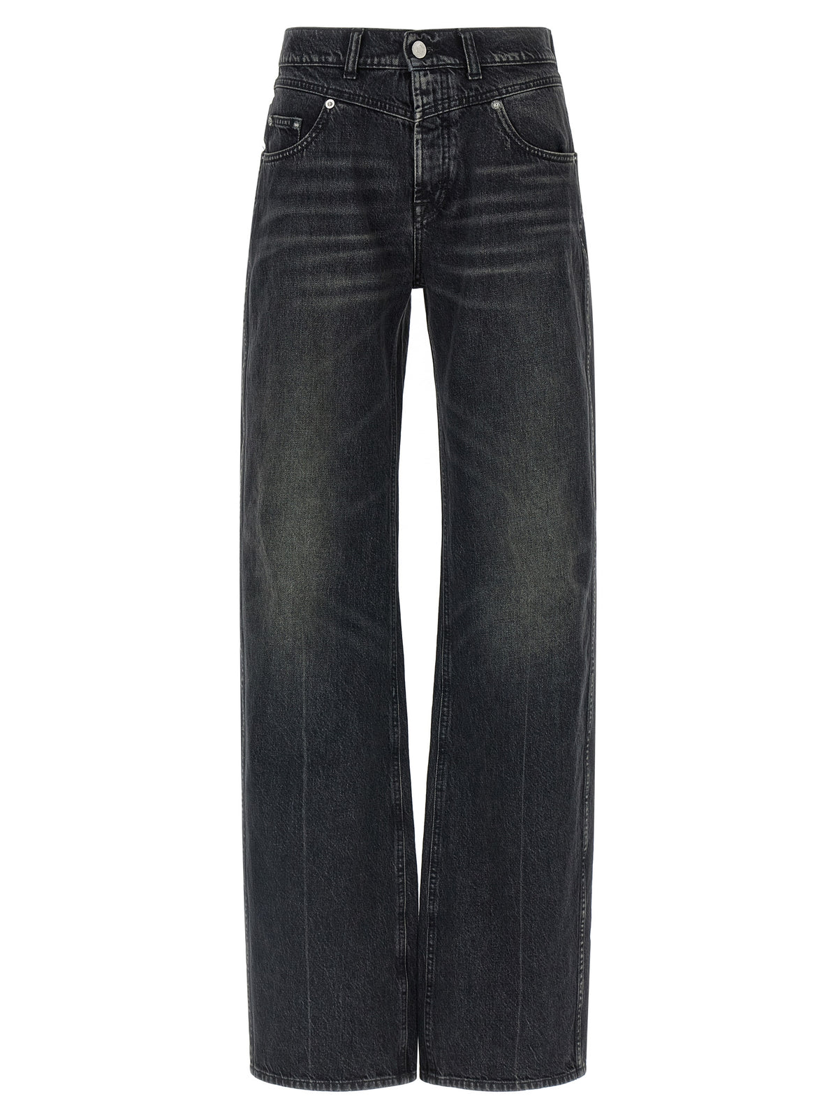 Armarium Schwarze Baumwoll-Jeans mit geradem Bein