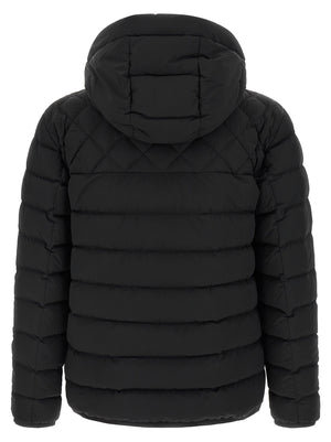 Mackage Schwarze Nylon-Jacke in voller Länge