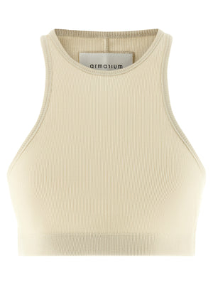 Armarium Weißes ärmelloses Baumwoll-T-Shirt