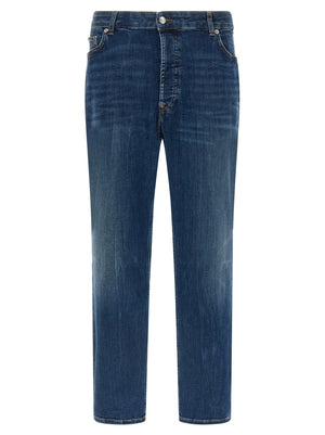 Department 5 Blaue Cropped Jeans aus Baumwolle