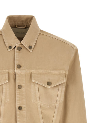 Entire Studios Beige Cotton Denim Jacket