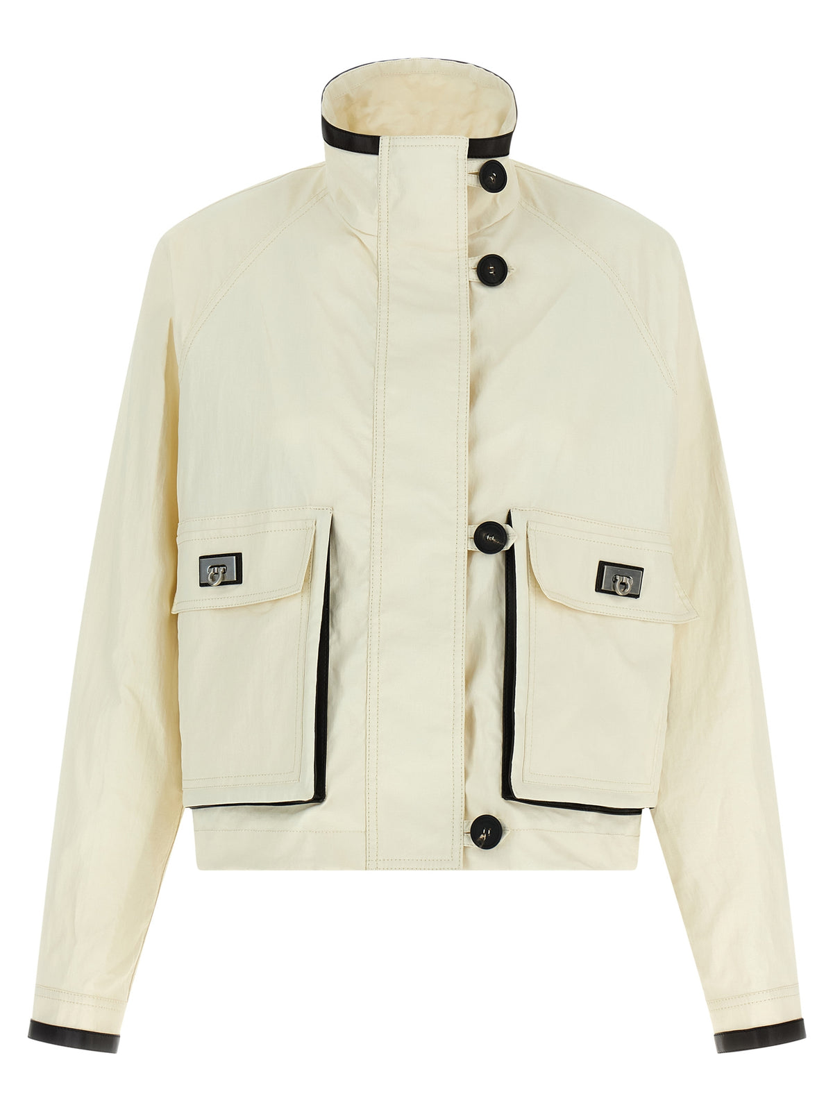 Ferragamo Weiße Leinen-Maxijacke