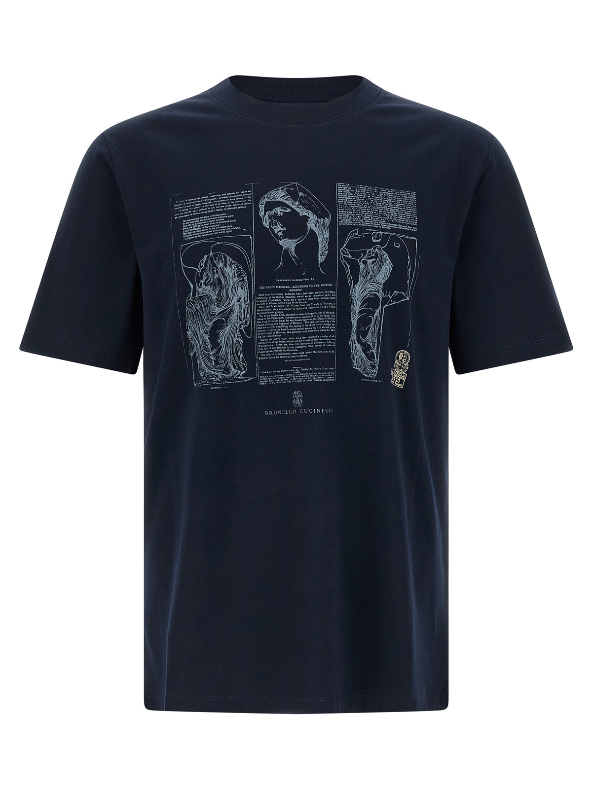 Brunello Cucinelli Blaues Baumwoll-T-Shirt