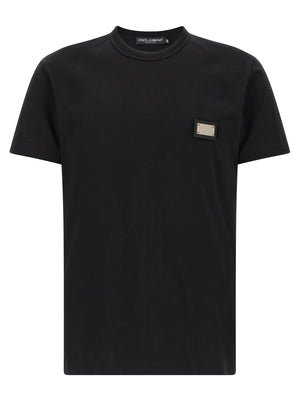 Dolce & Gabbana Schwarzes Baumwoll-T-Shirt