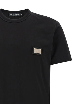 Dolce & Gabbana Schwarzes Baumwoll-T-Shirt