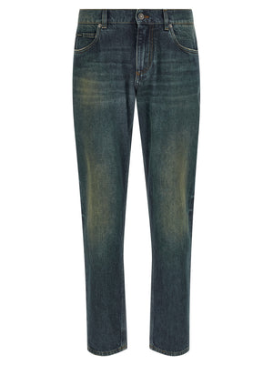 Dolce & Gabbana Blaue Jeans aus Baumwolle im geraden Schnitt