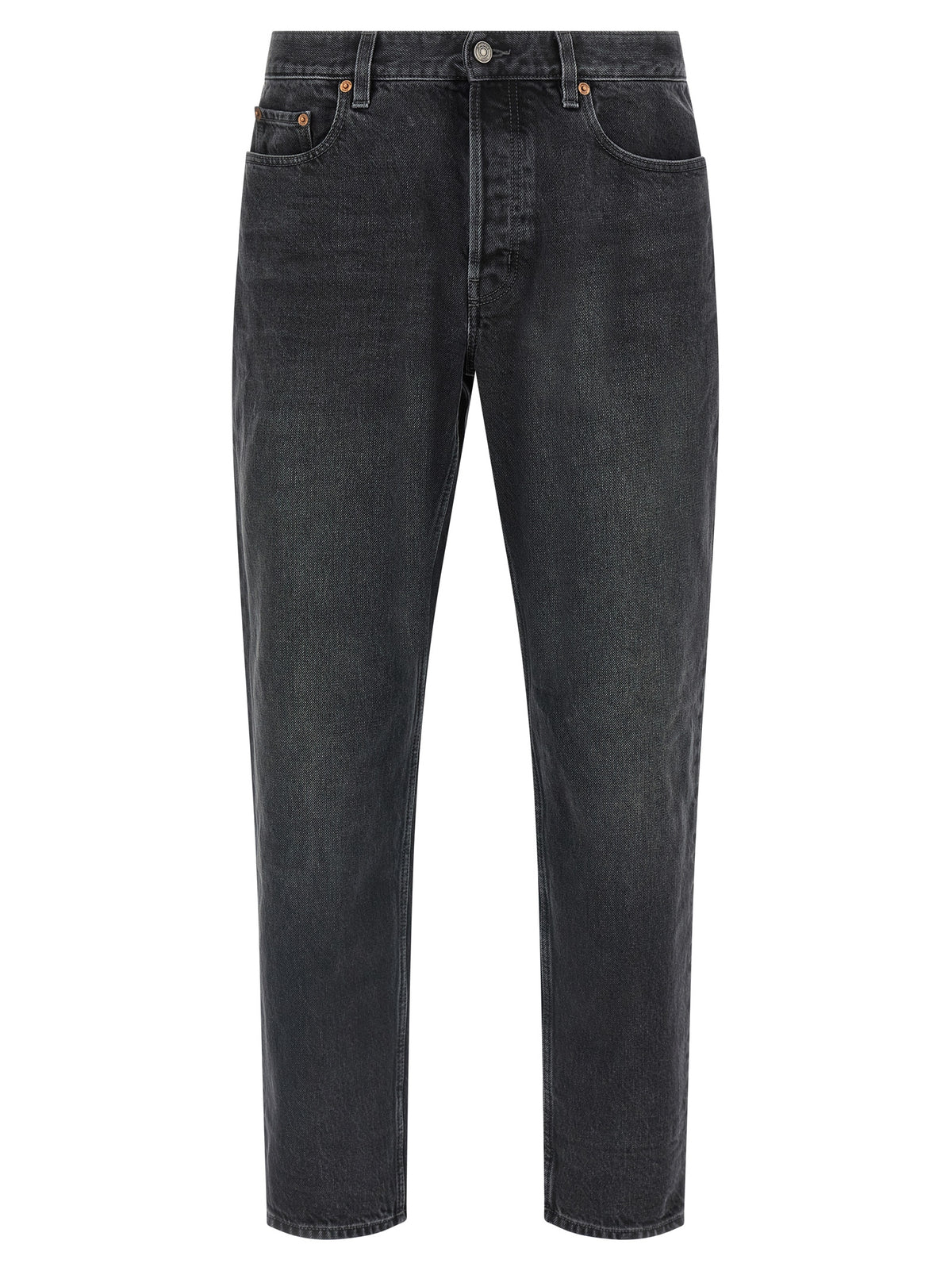 Saint Laurent Schwarze Baumwoll-Jeans mit geradem Bein