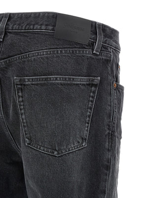 Saint Laurent Schwarze Baumwoll-Jeans mit geradem Bein