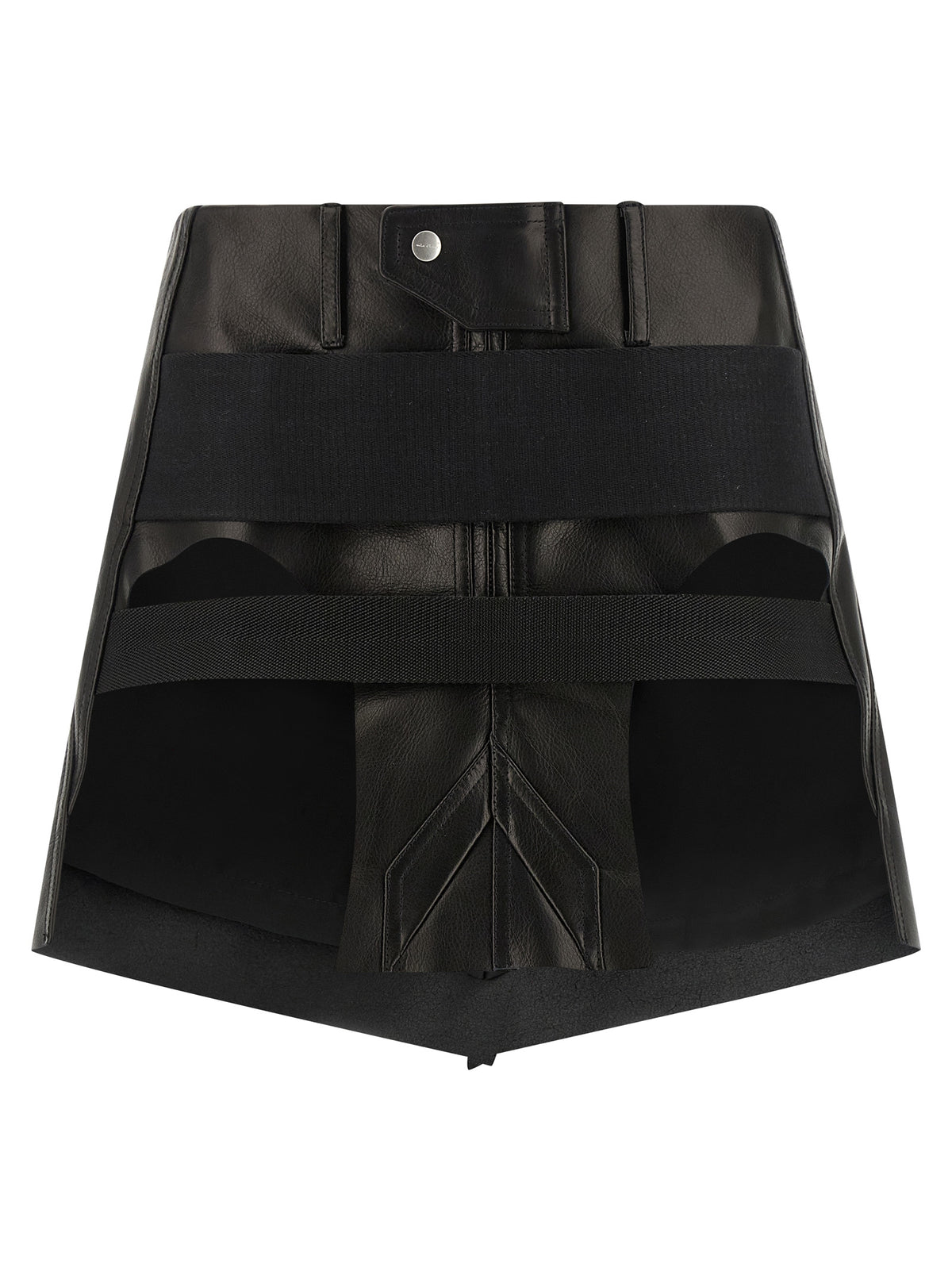 Rick Owens Langer Rock aus schwarzem Kalbsleder