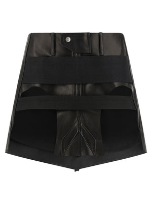 Rick Owens Langer Rock aus schwarzem Kalbsleder
