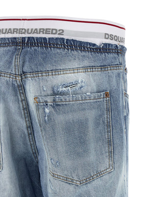 Dsquared² Blaue Baumwolljeans im Relaxed Fit