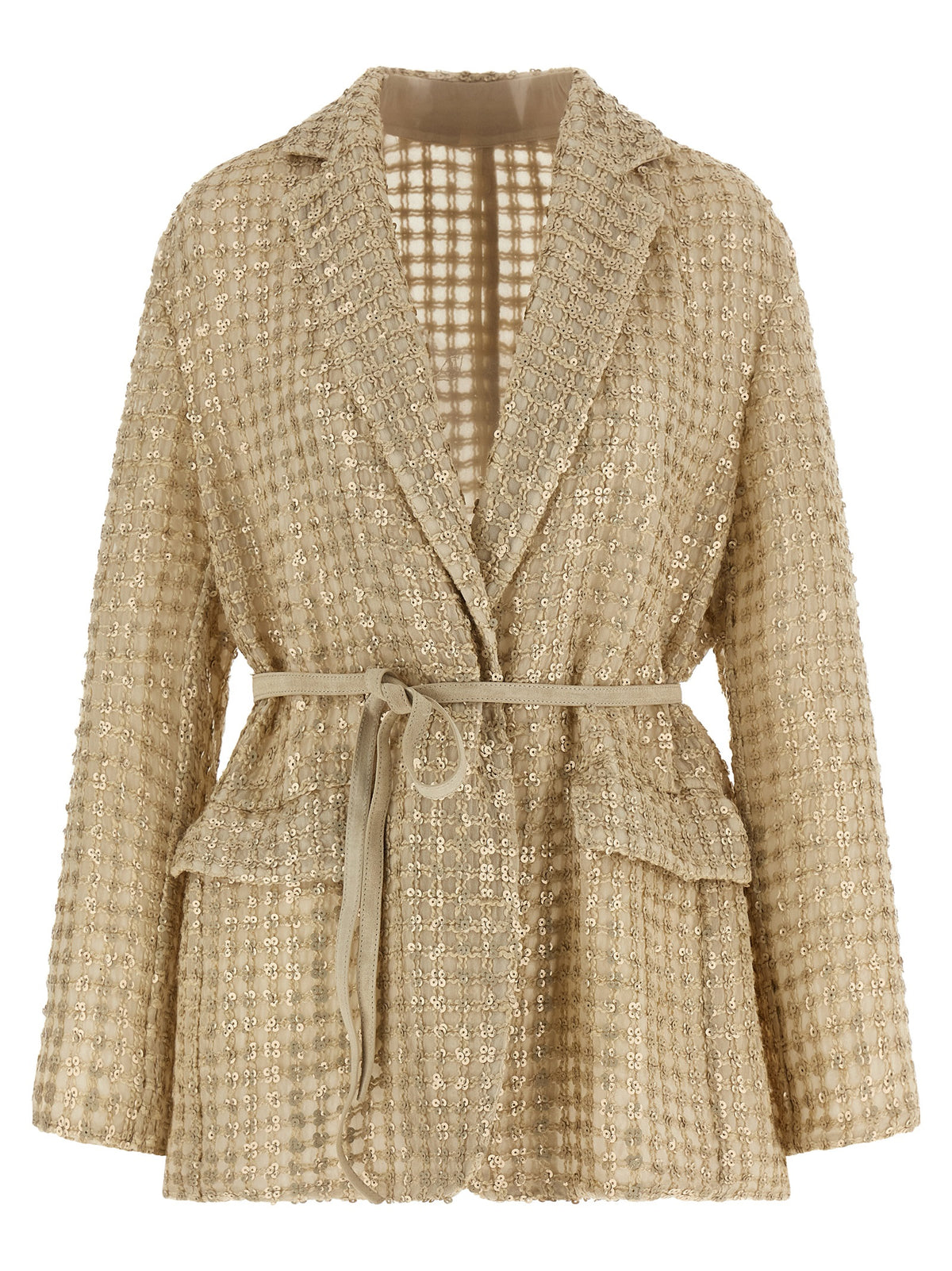 Brunello Cucinelli Beige Seidenblazer