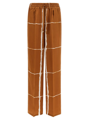 Kiton Braune Seidenhose Lässig
