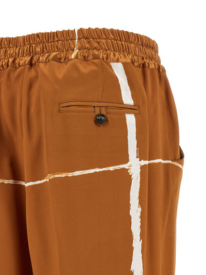 Kiton Braune Seidenhose Lässig