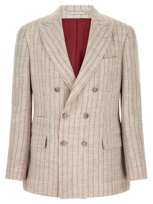 Brunello Cucinelli Grauer Leinenblazer