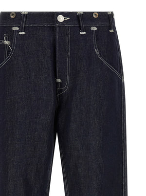 Junya Watanabe Blaue Jeans aus Baumwolle im geraden Schnitt
