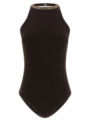 Brunello Cucinelli Brauner Einteiler aus Polyamid