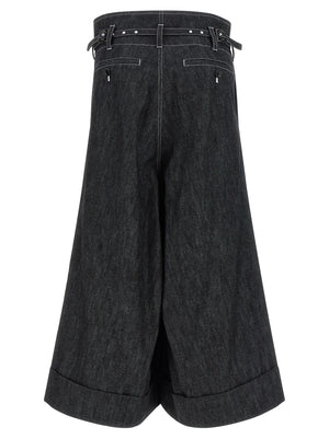Junya Watanabe Schwarze Baumwoll-Bermudashorts