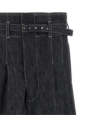 Junya Watanabe Schwarze Baumwoll-Bermudashorts