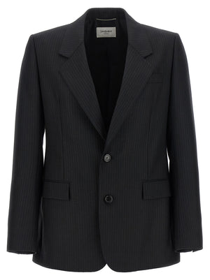 Saint Laurent Schwarzer Wollblazer