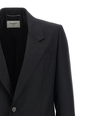 Saint Laurent Schwarzer Wollblazer